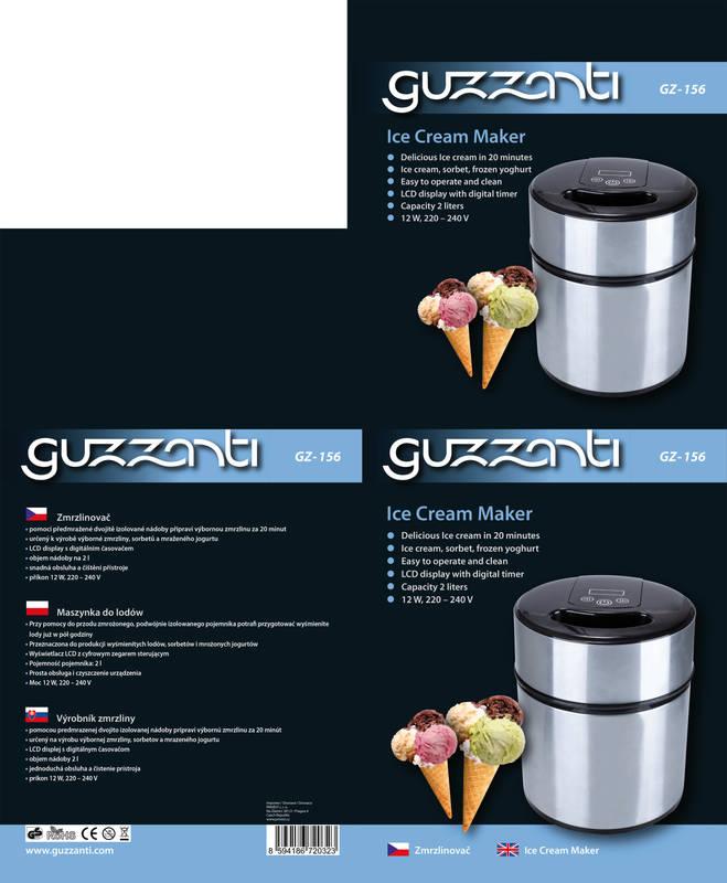 Zmrzlinovač Guzzanti GZ 156 černý nerez