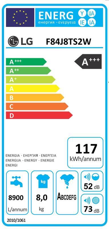 Automatická pračka LG F84J8TS2W bílá