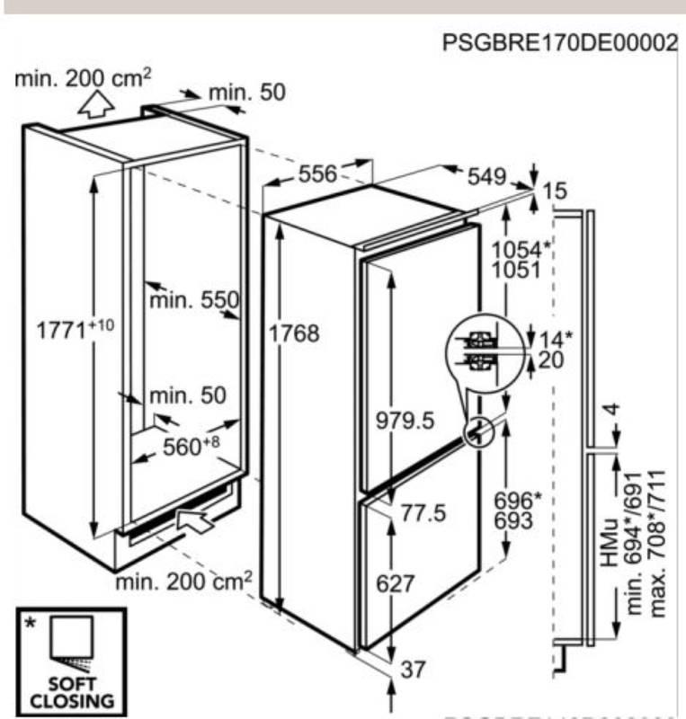Chladnička s mrazničkou AEG Mastery SCE81811LC