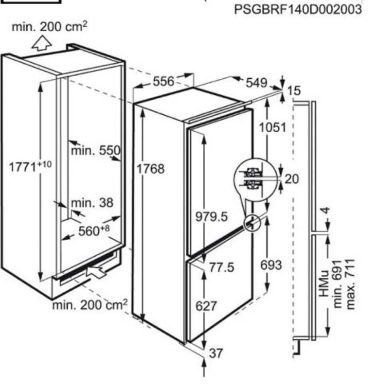 Chladnička s mrazničkou AEG Mastery SCE81811LC