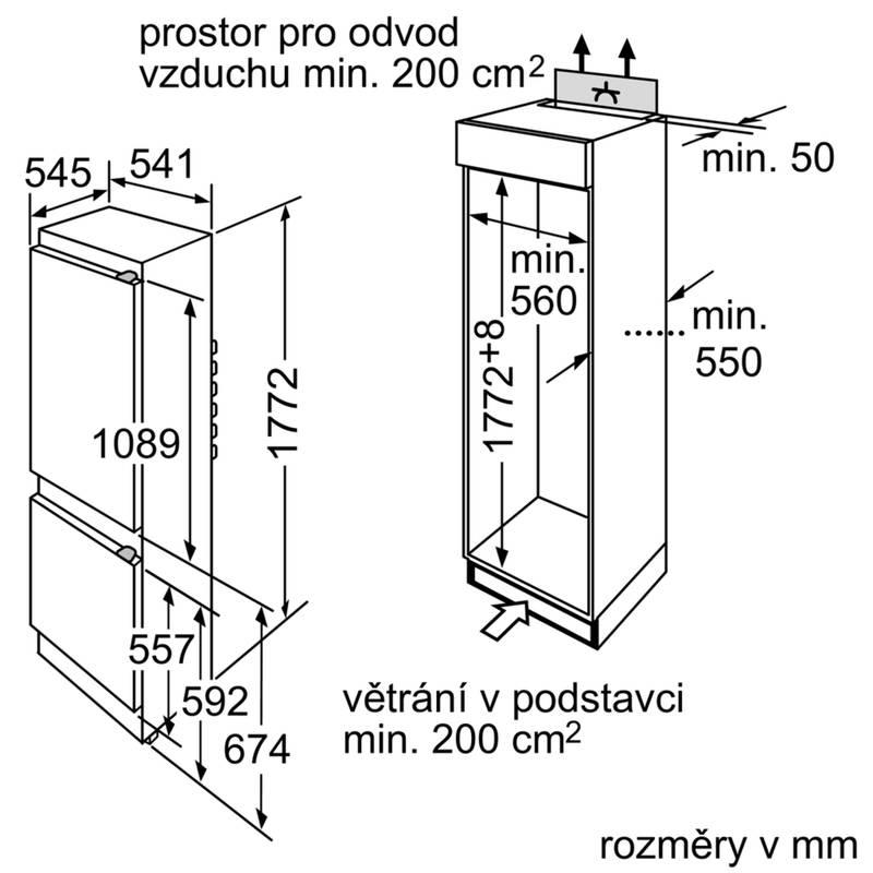 Chladnička s mrazničkou Bosch KIV38V20FF