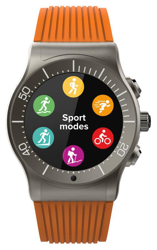 Chytré hodinky MyKronoz ZeSport oranžové titanium, Chytré, hodinky, MyKronoz, ZeSport, oranžové, titanium