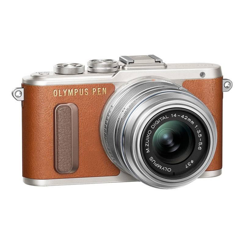 Digitální fotoaparát Olympus PEN E-PL8 14-42 EZ Pancake stříbrný hnědý, Digitální, fotoaparát, Olympus, PEN, E-PL8, 14-42, EZ, Pancake, stříbrný, hnědý
