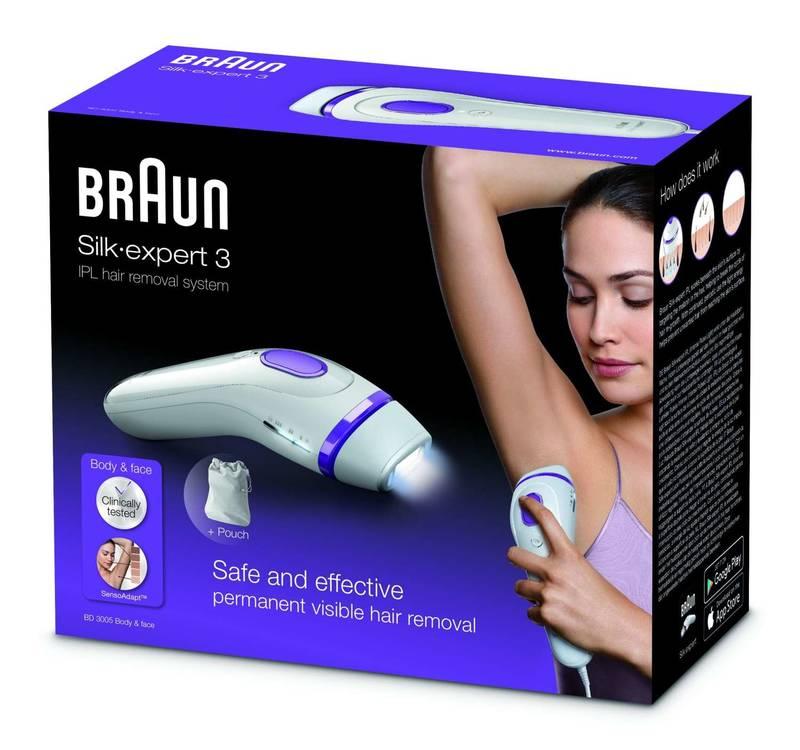 Epilátor Braun Silk Expert IPL BD3005 bílý fialový