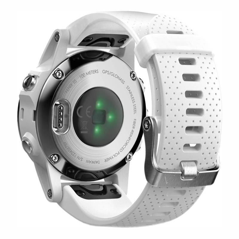 GPS hodinky Garmin Fenix 5S stříbrné bílé