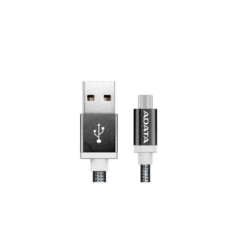 Kabel ADATA USB micro USB, 1m, pletený černý