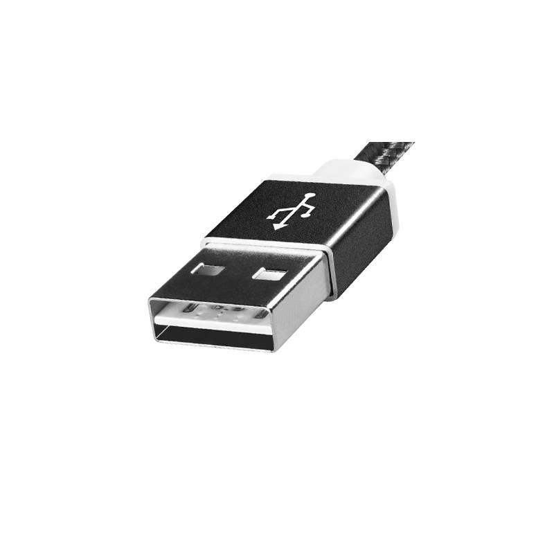 Kabel ADATA USB micro USB, 1m, pletený černý, Kabel, ADATA, USB, micro, USB, 1m, pletený, černý