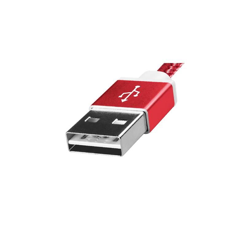 Kabel ADATA USB micro USB, 1m, pletený červený, Kabel, ADATA, USB, micro, USB, 1m, pletený, červený