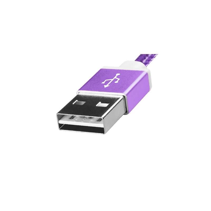 Kabel ADATA USB micro USB, 1m, pletený fialový, Kabel, ADATA, USB, micro, USB, 1m, pletený, fialový