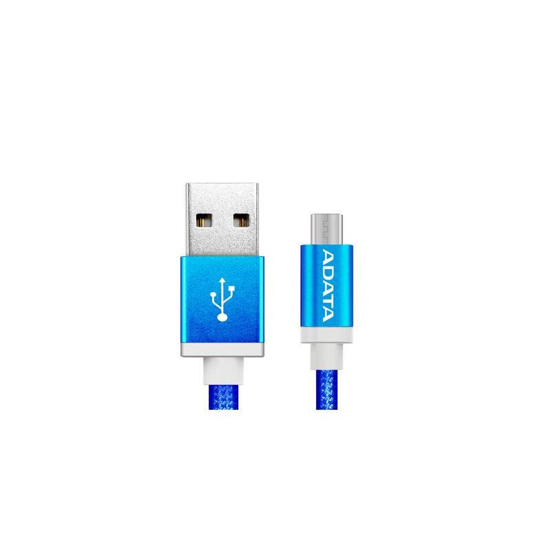 Kabel ADATA USB micro USB, 1m, pletený modrý, Kabel, ADATA, USB, micro, USB, 1m, pletený, modrý