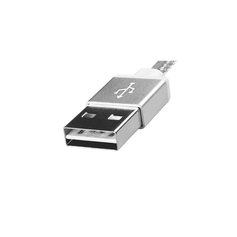 Kabel ADATA USB micro USB, 1m, pletený stříbrný