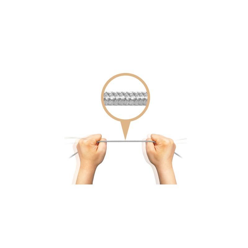 Kabel ADATA USB micro USB, 1m, pletený stříbrný