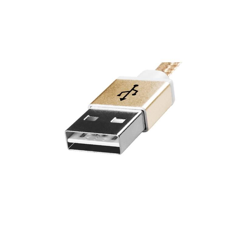 Kabel ADATA USB micro USB, 1m, pletený zlatý, Kabel, ADATA, USB, micro, USB, 1m, pletený, zlatý