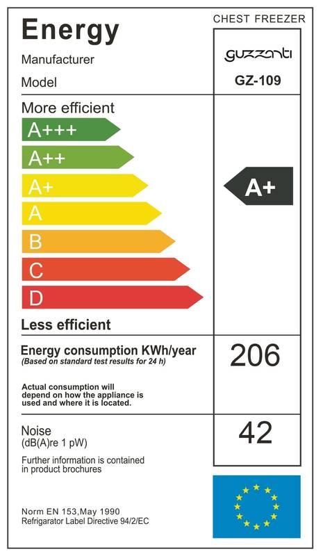 Mraznička Guzzanti GZ 109 bílá