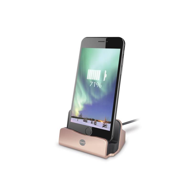 Nabíjecí stojánek Forever DS-01 pro Apple iPhone růžový