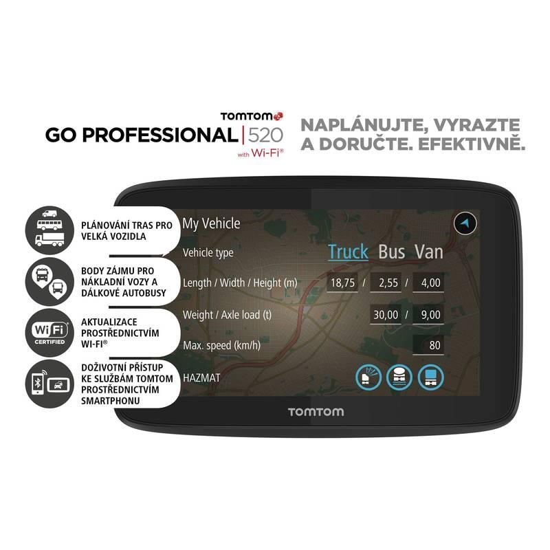 Navigační systém GPS Tomtom GO Professional 520 EU, Lifetime černá