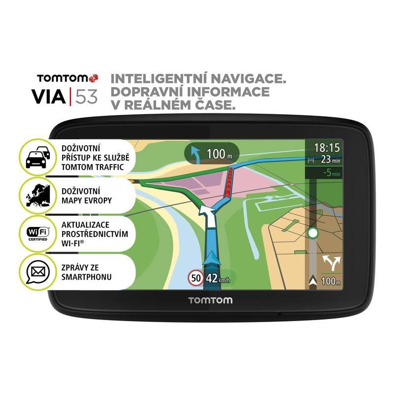 Navigační systém GPS Tomtom VIA 53 Europe LIFETIME mapy černá