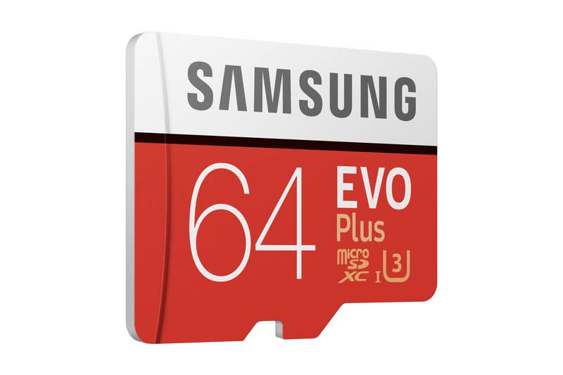 Paměťová karta Samsung Micro SDXC EVO 64GB UHS-I U3 adapter, Paměťová, karta, Samsung, Micro, SDXC, EVO, 64GB, UHS-I, U3, adapter