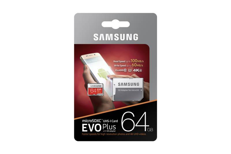 Paměťová karta Samsung Micro SDXC EVO 64GB UHS-I U3 adapter, Paměťová, karta, Samsung, Micro, SDXC, EVO, 64GB, UHS-I, U3, adapter