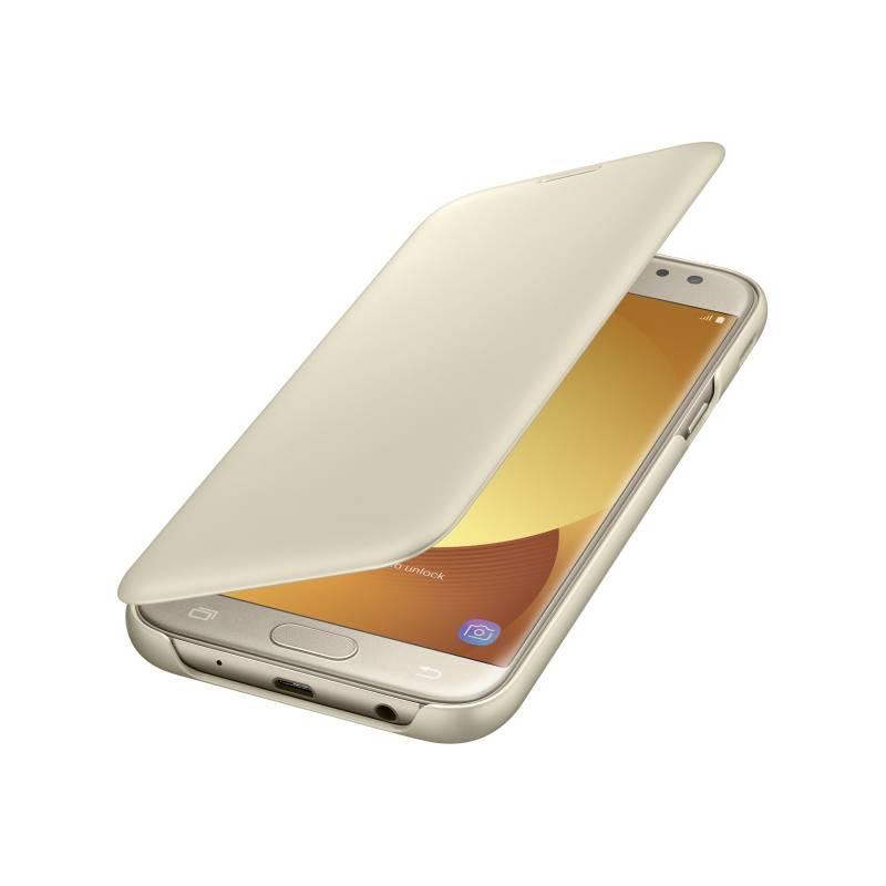 Pouzdro na mobil flipové Samsung Wallet Cover pro J5 2017 zlaté