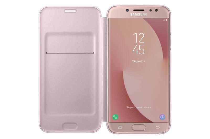 Pouzdro na mobil flipové Samsung Wallet Cover pro J7 2017 růžové