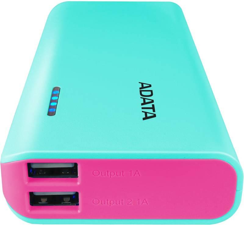 Powerbank ADATA PT100 10000mAh modrá růžová