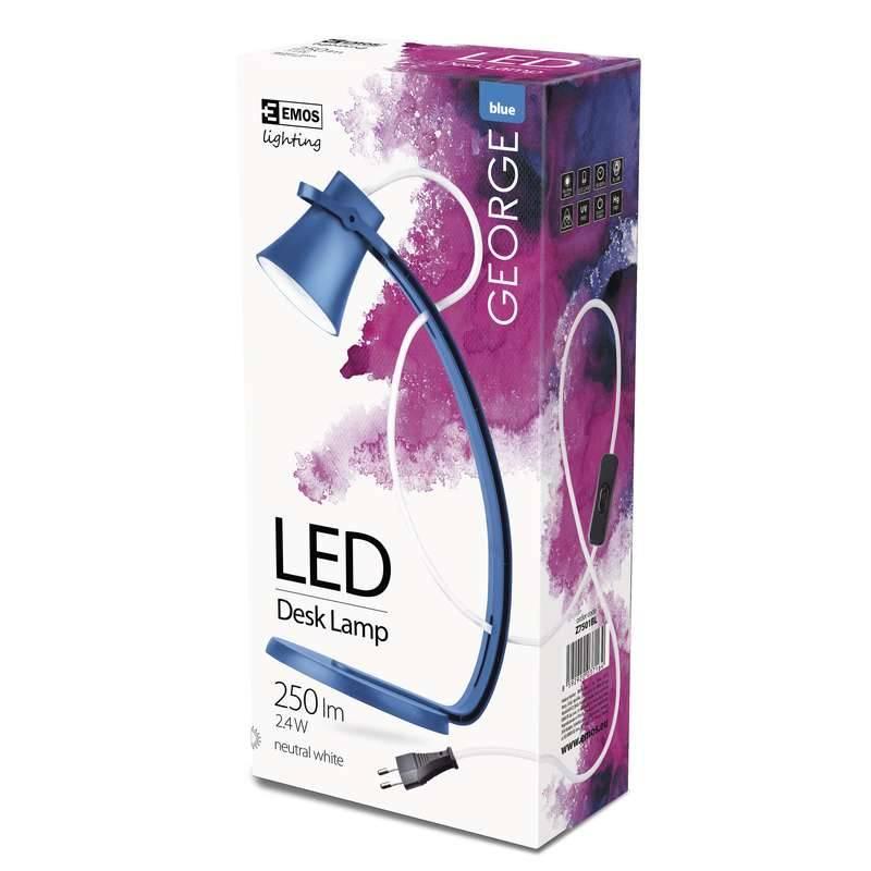 Stolní LED lampička EMOS George, 2,4W modrá