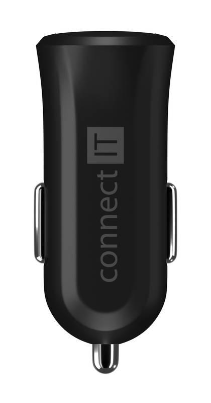 Adaptér do auta Connect IT InCarz, 1x USB , s funkcí rychlonabíjení QC 3.0 černý