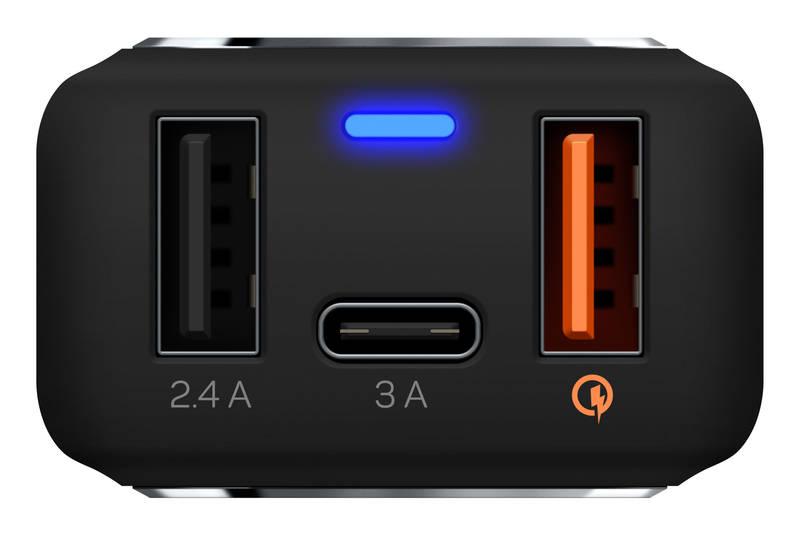 Adaptér do auta Connect IT InCarz, 2x USB , 1x USB-C , s funkcí rychlonabíjení QC 3.0 černý