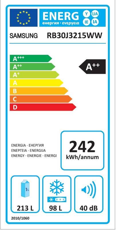 Chladnička s mrazničkou Samsung RB30J3215WW EF bílá
