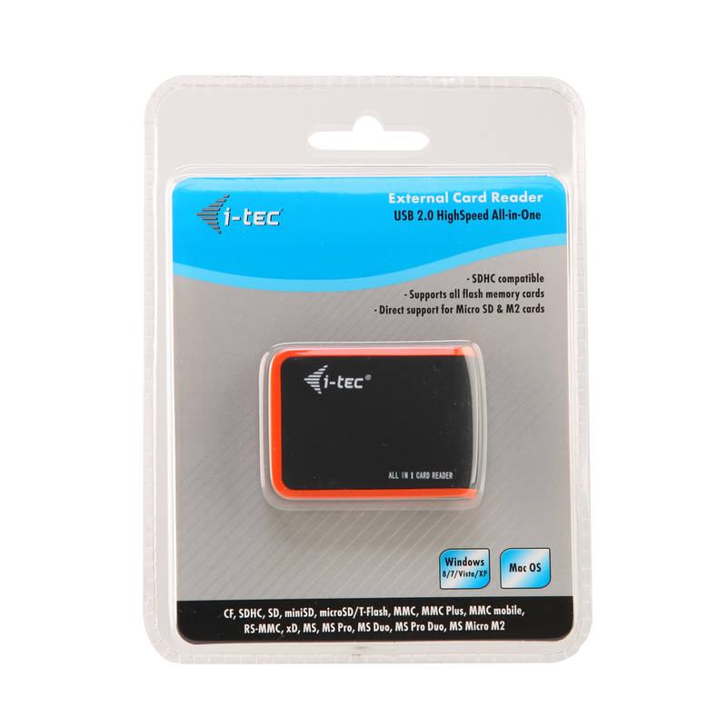 Čtečka paměťových karet i-tec All in One USB 2.0 černá, Čtečka, paměťových, karet, i-tec, All, One, USB, 2.0, černá