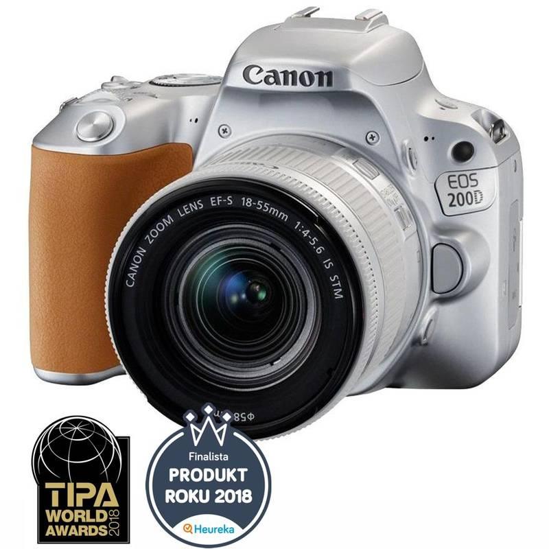 Digitální fotoaparát Canon EOS 200D 18-55 IS STM stříbrný, Digitální, fotoaparát, Canon, EOS, 200D, 18-55, IS, STM, stříbrný