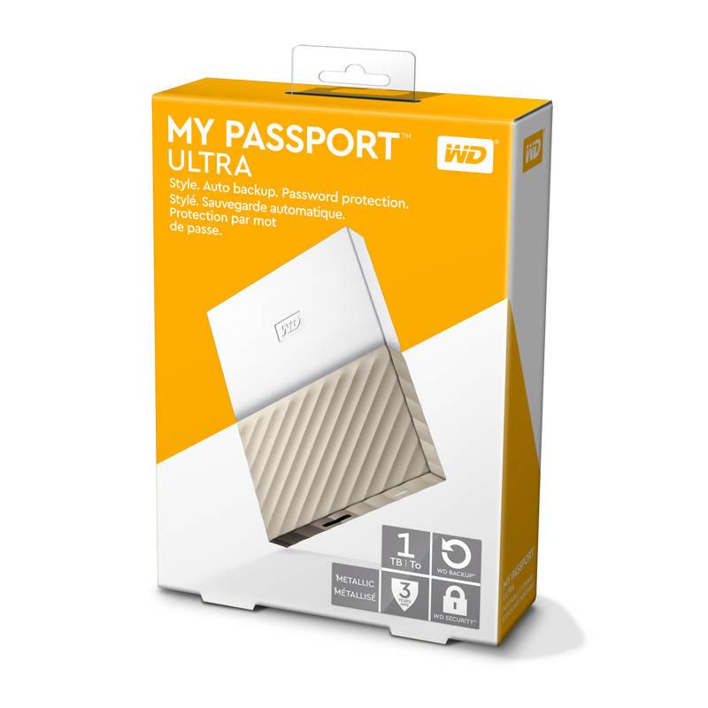 Externí pevný disk 2,5" Western Digital My Passport Ultra 1TB bílý zlatý