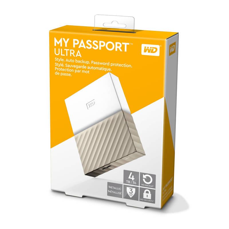 Externí pevný disk 2,5" Western Digital My Passport Ultra 4TB bílý zlatý