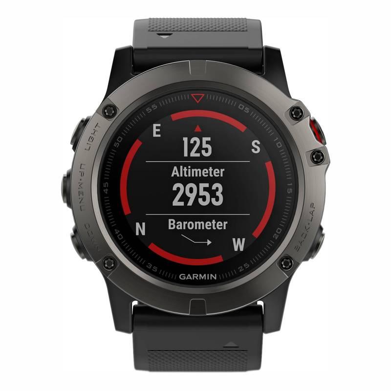 GPS hodinky Garmin Fenix5X Saphire Gray Optic černé