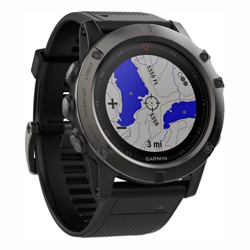 GPS hodinky Garmin Fenix5X Saphire Gray Optic černé