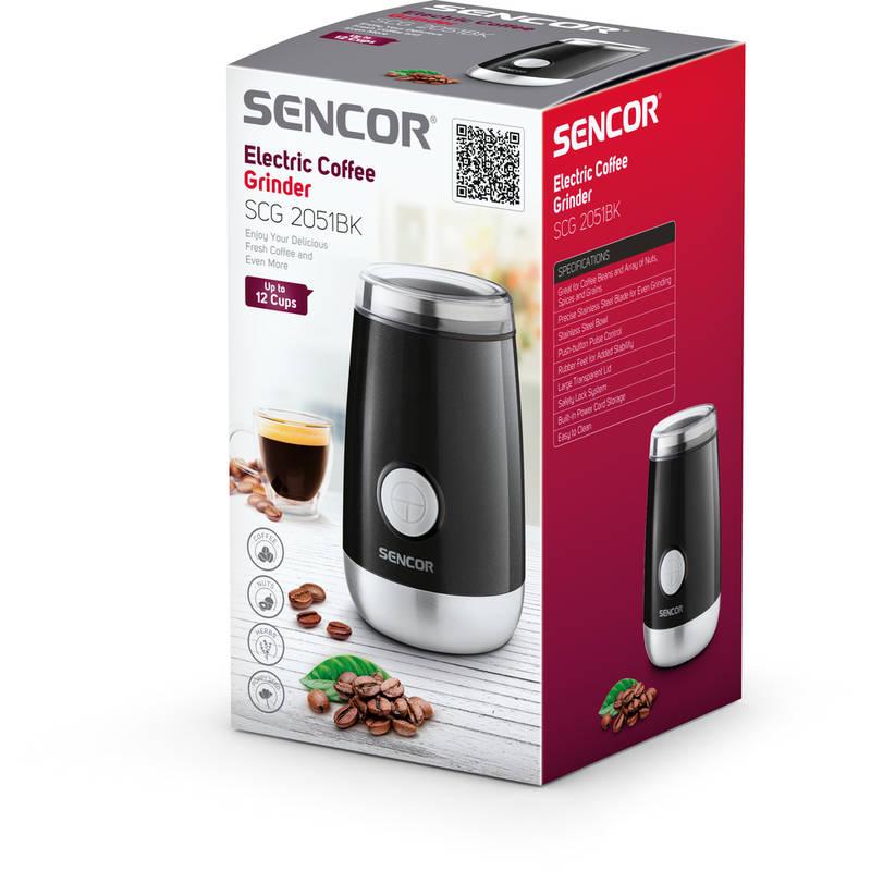 Kávomlýnek Sencor SCG 2051BK černý, Kávomlýnek, Sencor, SCG, 2051BK, černý