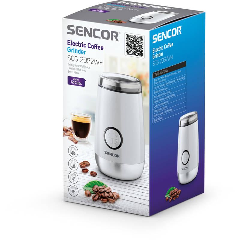 Kávomlýnek Sencor SCG 2052WH bílý, Kávomlýnek, Sencor, SCG, 2052WH, bílý