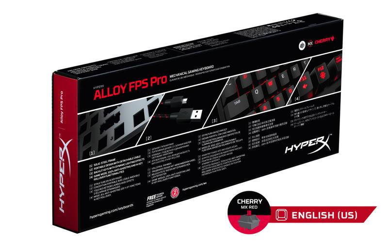 Klávesnice HyperX Alloy FPS Pro Mechanical, MX Red, US černá