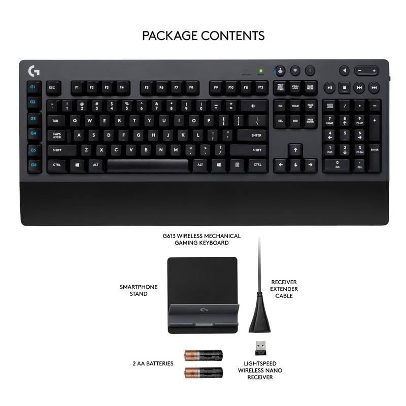 Klávesnice Logitech Gaming G613, US šedá