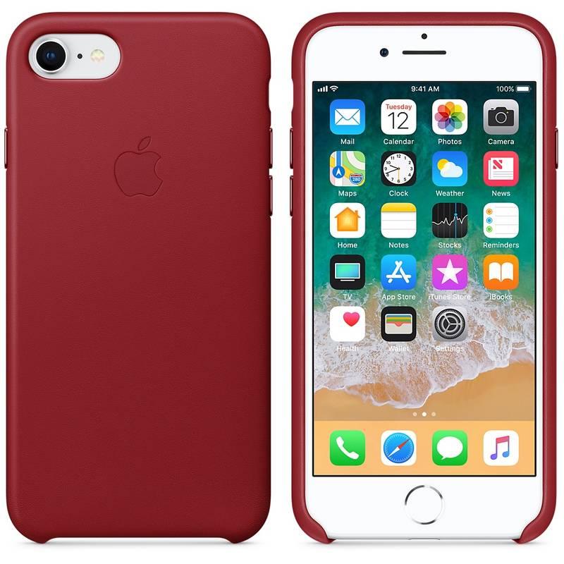 Kryt na mobil Apple Leather Case pro iPhone 8 7 RED červený