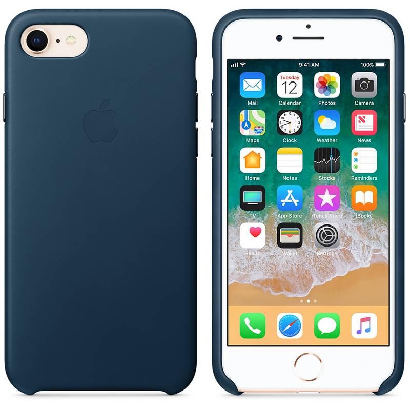 Kryt na mobil Apple Leather Case pro iPhone 8 7 - vesmírně modrý