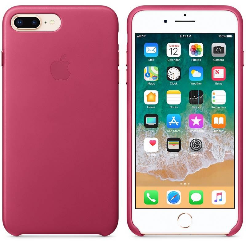 Kryt na mobil Apple Leather Case pro iPhone 8 Plus 7 Plus - fuchsiový