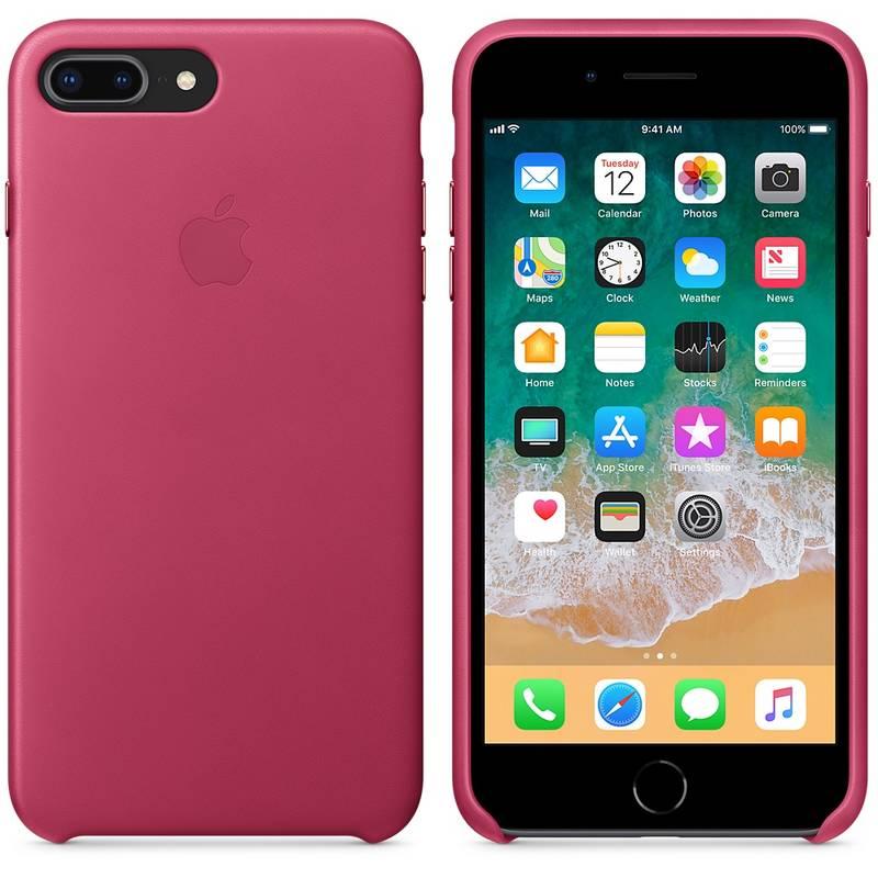 Kryt na mobil Apple Leather Case pro iPhone 8 Plus 7 Plus - fuchsiový