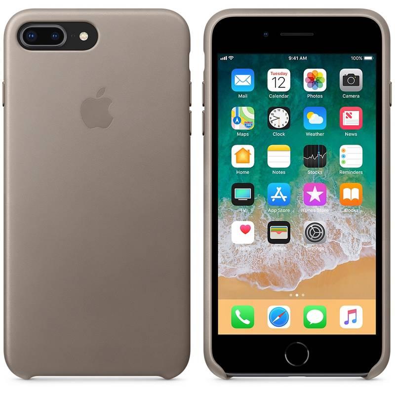 Kryt na mobil Apple Leather Case pro iPhone 8 Plus 7 Plus - kouřový
