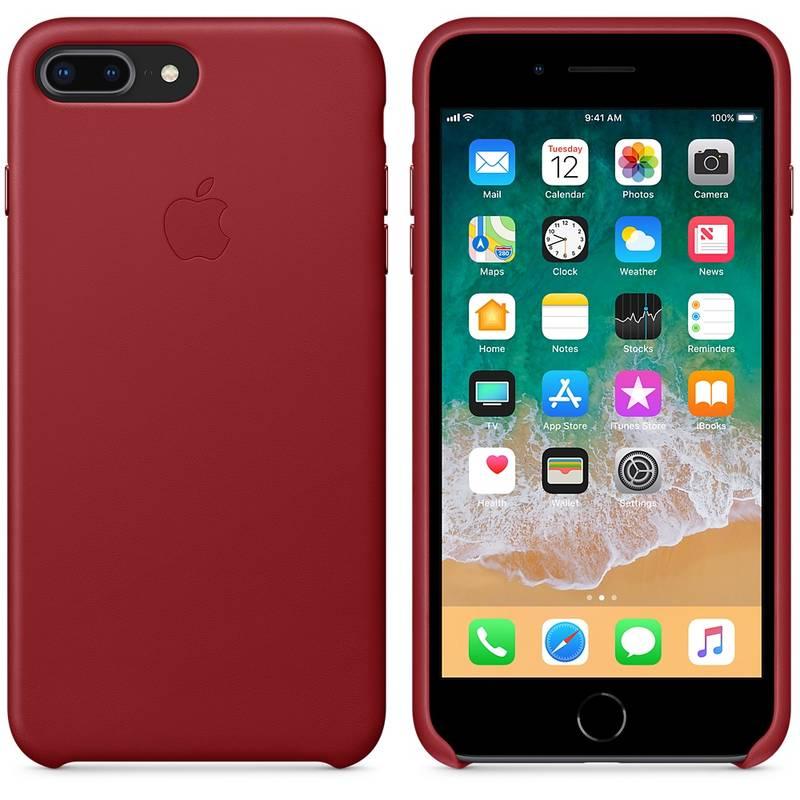 Kryt na mobil Apple Leather Case pro iPhone 8 Plus 7 Plus RED červený