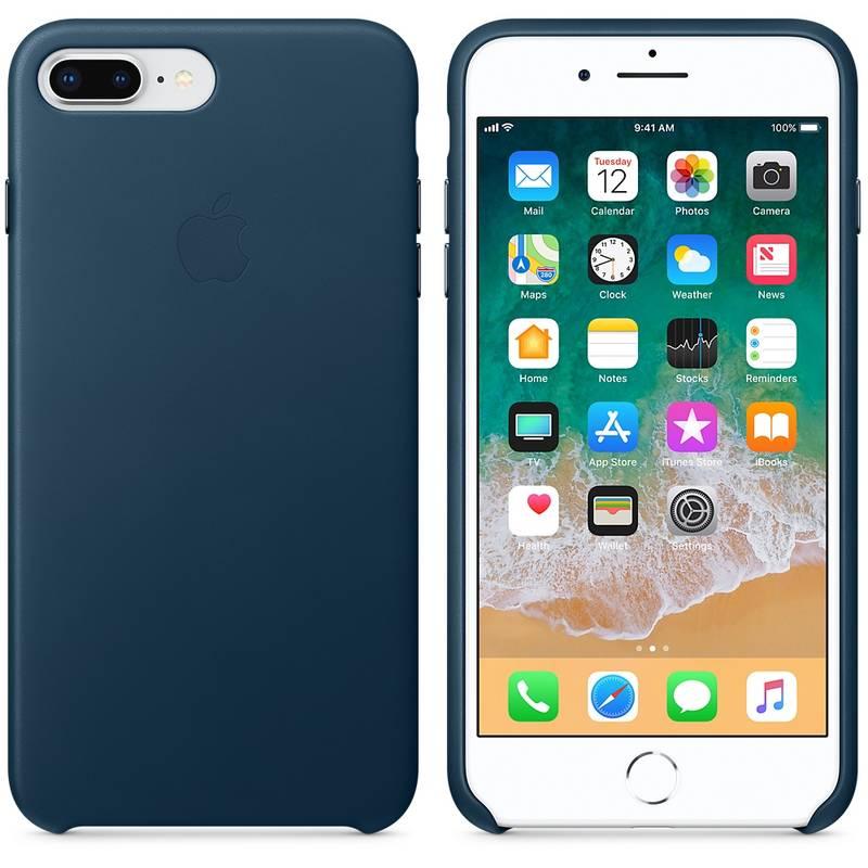 Kryt na mobil Apple Leather Case pro iPhone 8 Plus 7 Plus - vesmírně modrý
