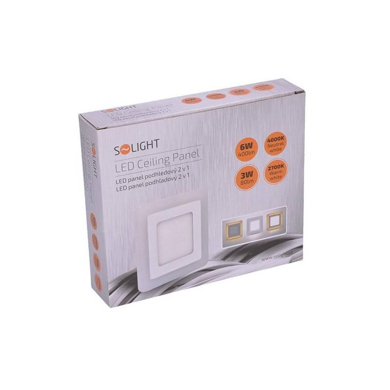 LED panel Solight čtverec, 145 x 145 mm, 6W 3W, 400lm bílý