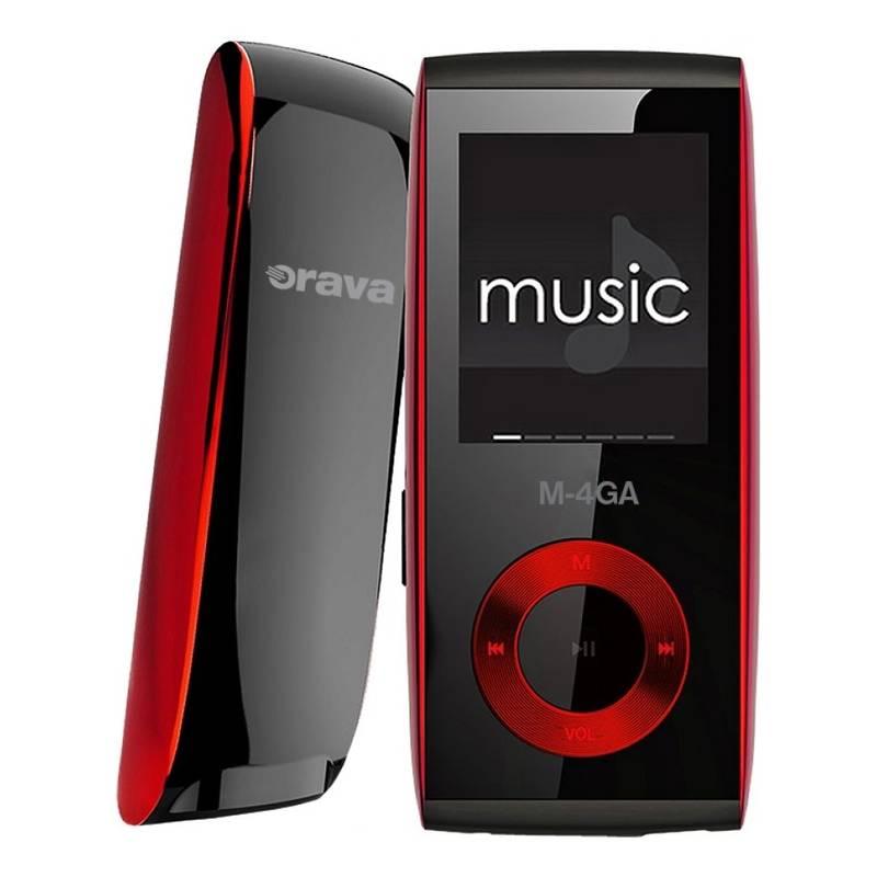 MP4 přehrávač Orava M-4GR červený