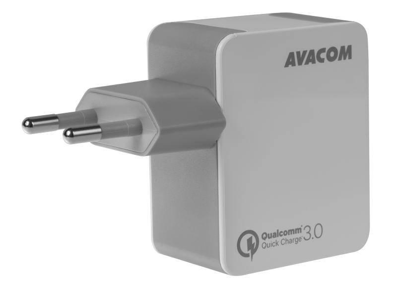 Nabíječka do sítě Avacom HomeMAX, 1x USB , s funkcí rychlonabíjení QC 3.0 bílá